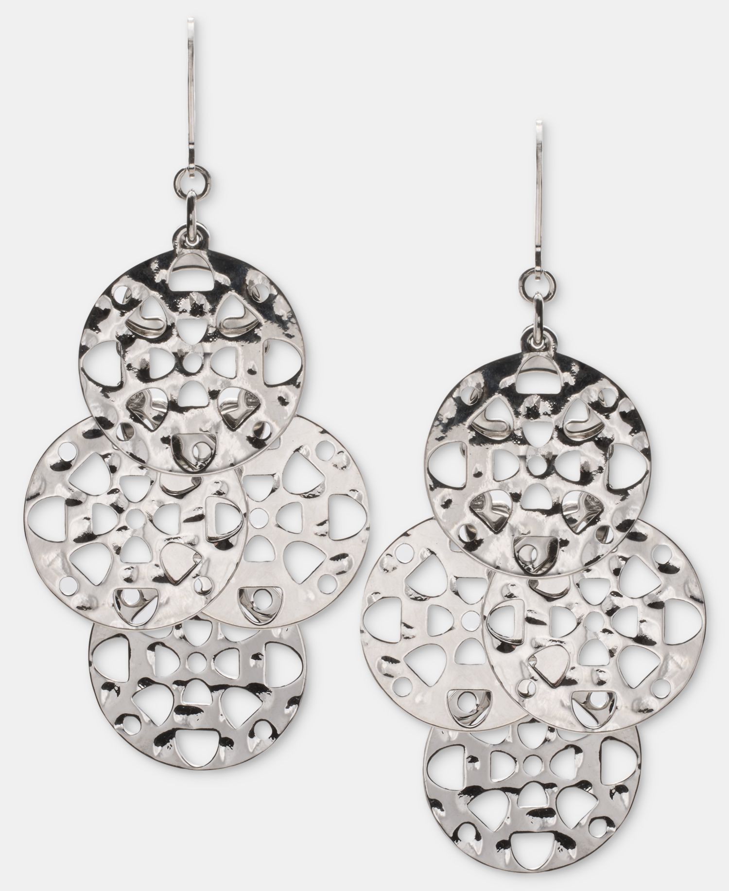 Gold-Tone Circle Drop Earrings