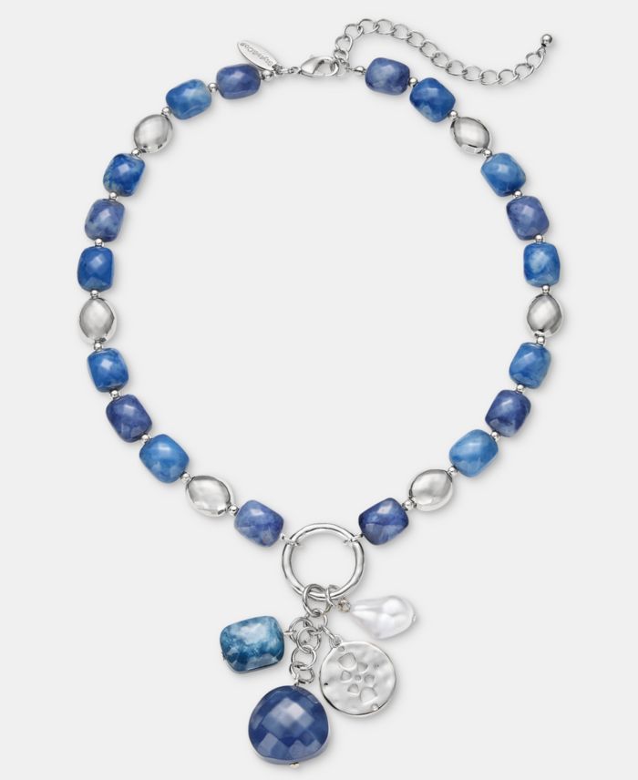 Style & Co All Around Beaded Multi-Charm Pendant Necklace, 16" + 3"
