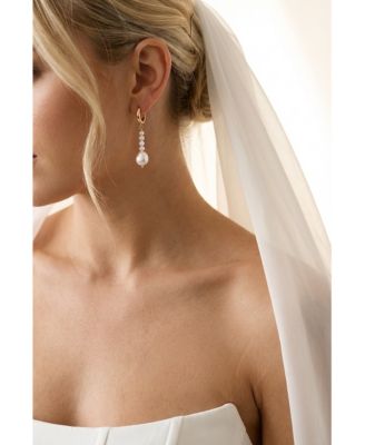 2-Pc. Set Handcrafted Freshwater Pearl Necklace and Earrings Gift Set in -Plated Finish