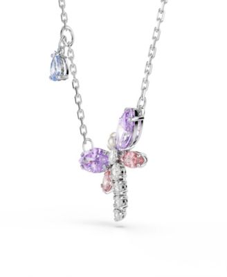 Ariana Grande x Mixed Cuts, Dragonfly, Multicolored, Rhodium Plated Pendant Necklace
