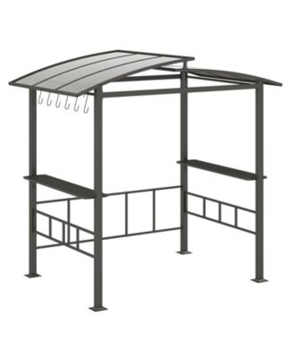 Hardtop Grill Gazebo with Vented Polycarbonate Roof and Shelves
