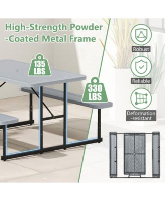 Outdoor Picnic Table Bench Set for Two to Four People