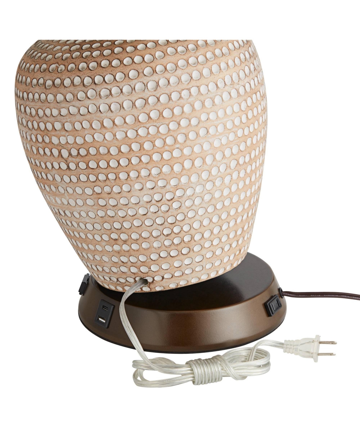 360 Lighting Modern Workstation Table Lamp Base with Usb and Ac Power Outlet Universal Charging Bronze Touch On Off Living Room