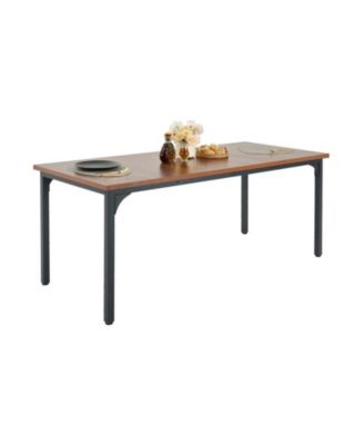 71in Rectangle Wood Farmhouse Dining Table for 6-8 People