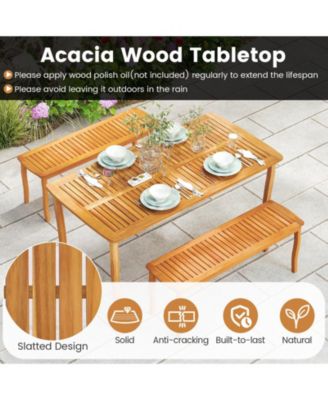 63 in Outdoor Dining Table with Umbrella Hole Farmhouse Style