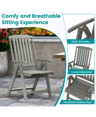 Foldable All Weather HDPE Patio Dining Chair with Armrests