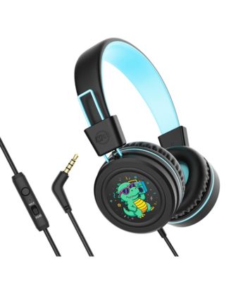 KidJamz KJ55AUX 3.5mm Safe Listening Kid's Headphones with Headset and Color Graphics
