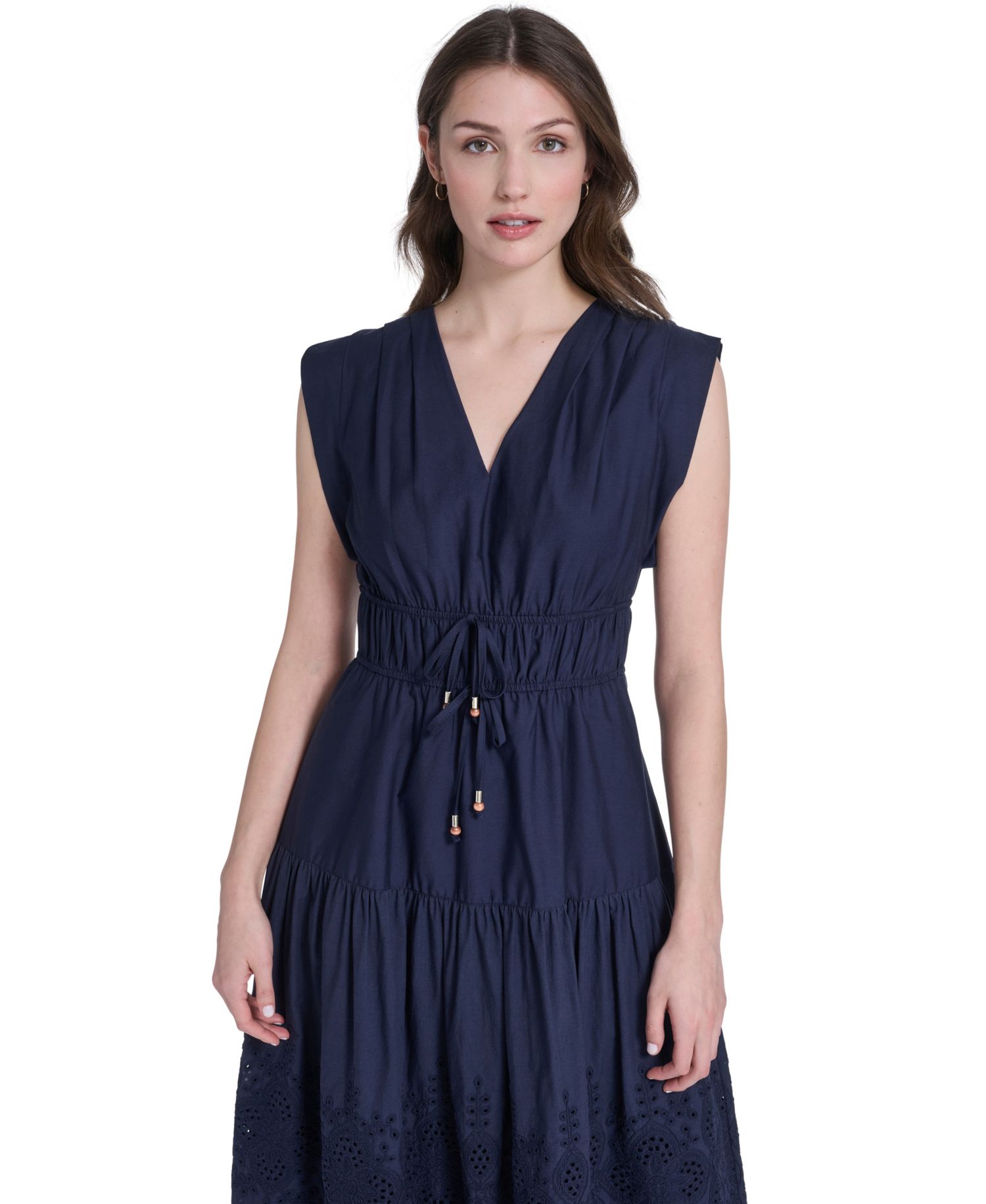 Petite V-Neck Sleeveless Midi Dress