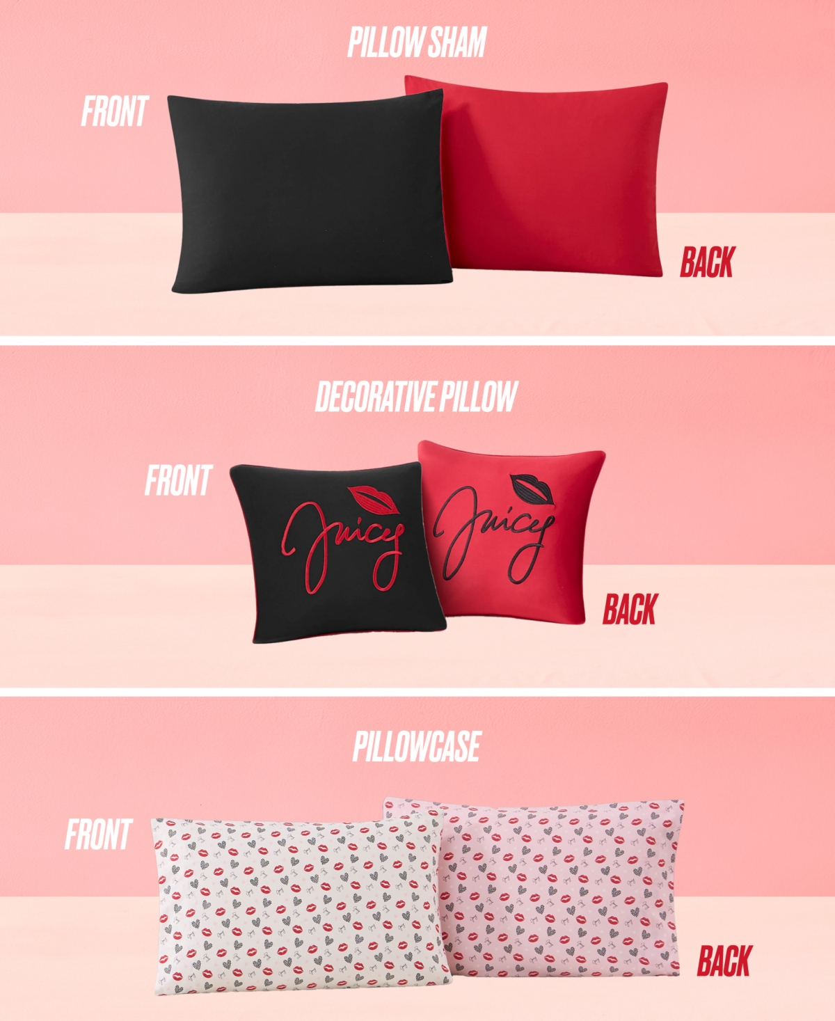 Juicy Couture Glam Girl Reversible Bed in a Bag 8-Pc. Comforter Set