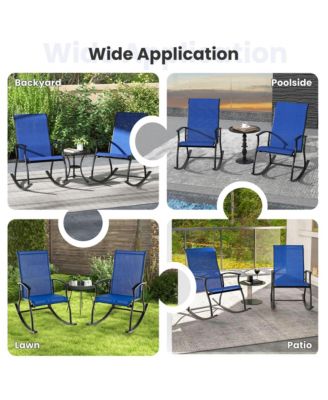 Set of 4 Outdoor Rocking Chair Patio Rocker w/ Breathable Fabric