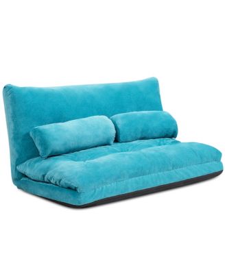 Floor Sofa Bed 6-Position Adjustable Sleeper Lounge Couch with 2 Pillows