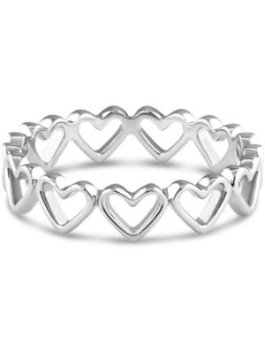 Devata Open Heart Eternity Ring in Rhodium Plated Sterling Silver - Silver 70$