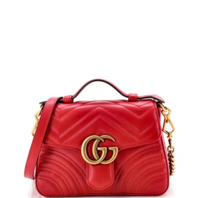 Mini GG Marmont Top Handle Flap Bag Matelasse Leather