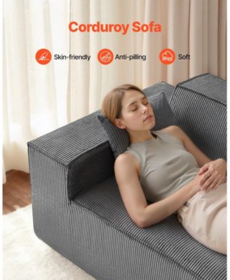  63-Inch 2-Seat Corduroy Loveseat Sofa Couch for Living Room