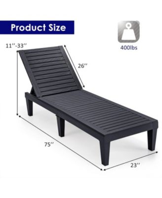 Outdoor Chaise Lounge Chair, Lightweight Patio Lounge Recliner Chair