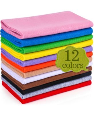 12 Rolls 8"x35" Soft Felt Fabric Sheets DIY Craft Sewing Nonwoven Patchwork Material