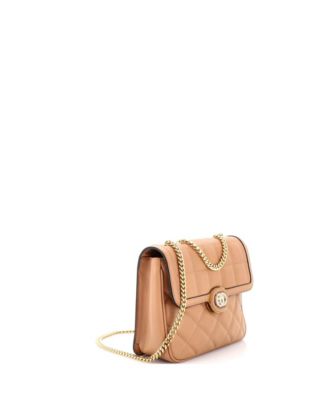 Small Deco Chain Flap Bag Mixed Matelasse Leather
