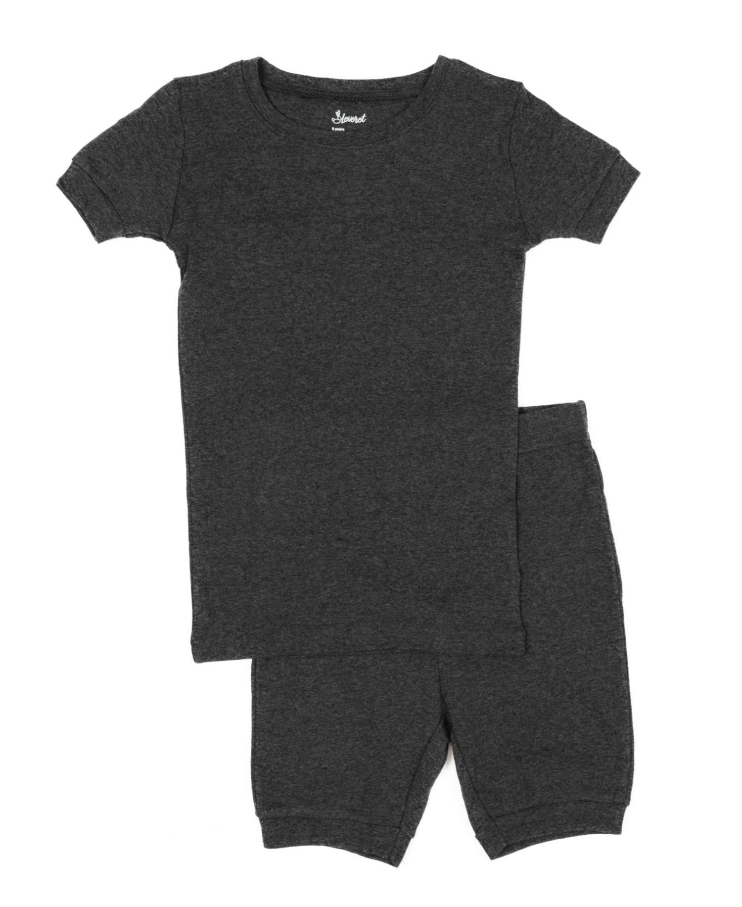Toddler Matching Family Two Piece Cotton Short Sleeve Shirt and Shorts Solid Color Pajamas 2T-5T