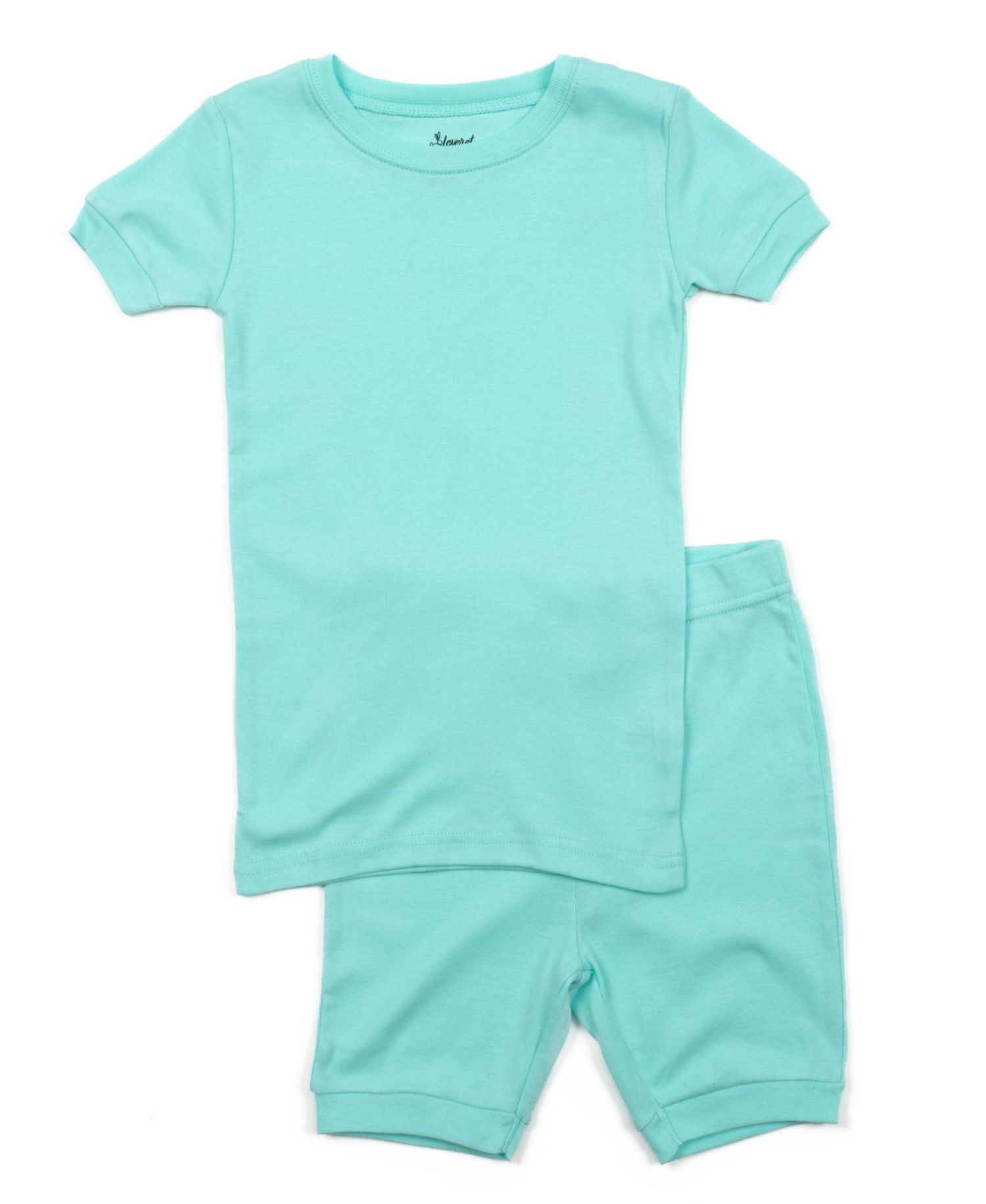 Toddler Matching Family Two Piece Cotton Short Sleeve Shirt and Shorts Solid Color Pajamas 2T-5T