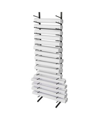 Blueprint Storage Rack, 16-Tier Hanging Poster Display, Roll File Holder