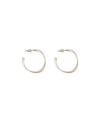 Leslie Small Sculpted Oval Hoop Earrings Dainty Trendy