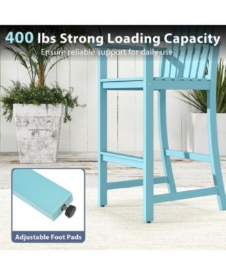 Tall Acacia Wood Adirondack Chair with Armrests and Built-In Footrest