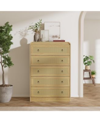 31''Tall Rattan Dresser,6 Drawer Dresser for Bedroom,Dressers and Chests of Drawers