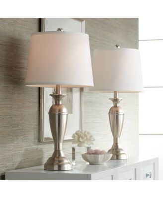 Carlton Blair High Traditional Table Lamps Set of 2 WiFi Smart Socket Brushed Nickel Finish Metal