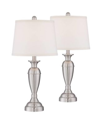Carlton Blair High Traditional Table Lamps Set of 2 WiFi Smart Socket Brushed Nickel Finish Metal