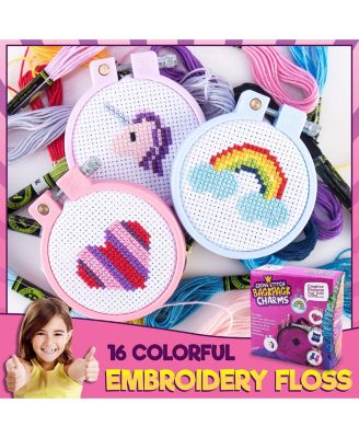 5 kits Cross Stitch Backpack Charms Keychains Embroidery Kit Beginners Kids Needlepoint Craft