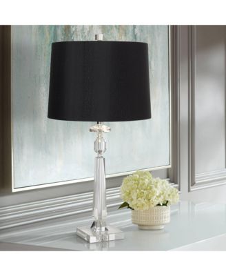 Aline Modern Table Lamp 26 1/2" High Crystal Column Drum Shade for Bedroom Living Room Bedside Nightstand Office Family