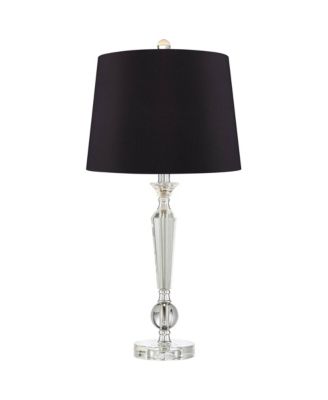 Jolie Traditional Glam Table Lamps 26" High Set of 2 stick Clear Crystal Glass Shade for Bedroom Living Room Bedside