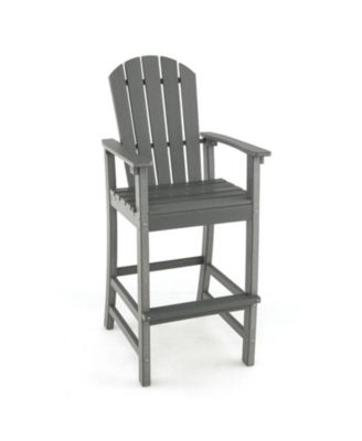  Outdoor Counter Height HDPE Bar Stool with Arms and Footrest