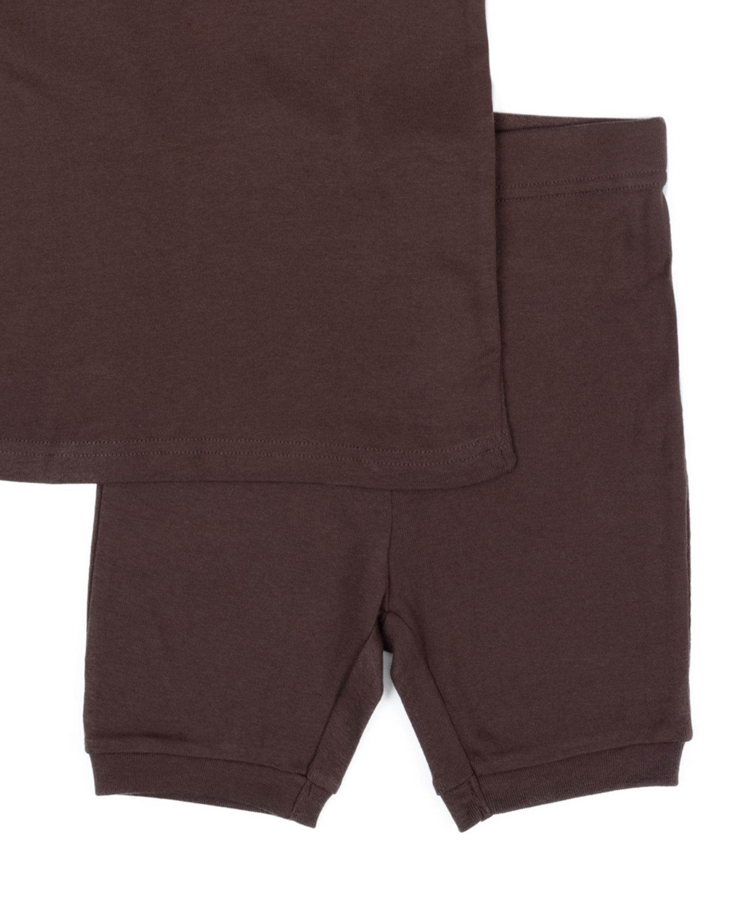 Kids Matching Family Two Piece Cotton Short Sleeve Shirt and Shorts Solid Color Pajamas 6-14