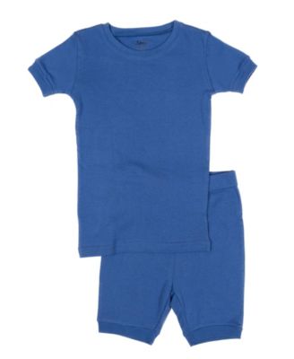 Kids Matching Family Two Piece Cotton Short Sleeve Shirt and Shorts Solid Color Pajamas 6-14