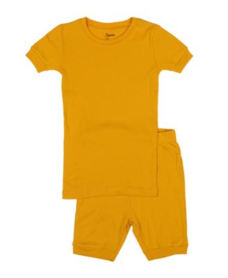 Kids Matching Family Two Piece Cotton Short Sleeve Shirt and Shorts Solid Color Pajamas 6-14