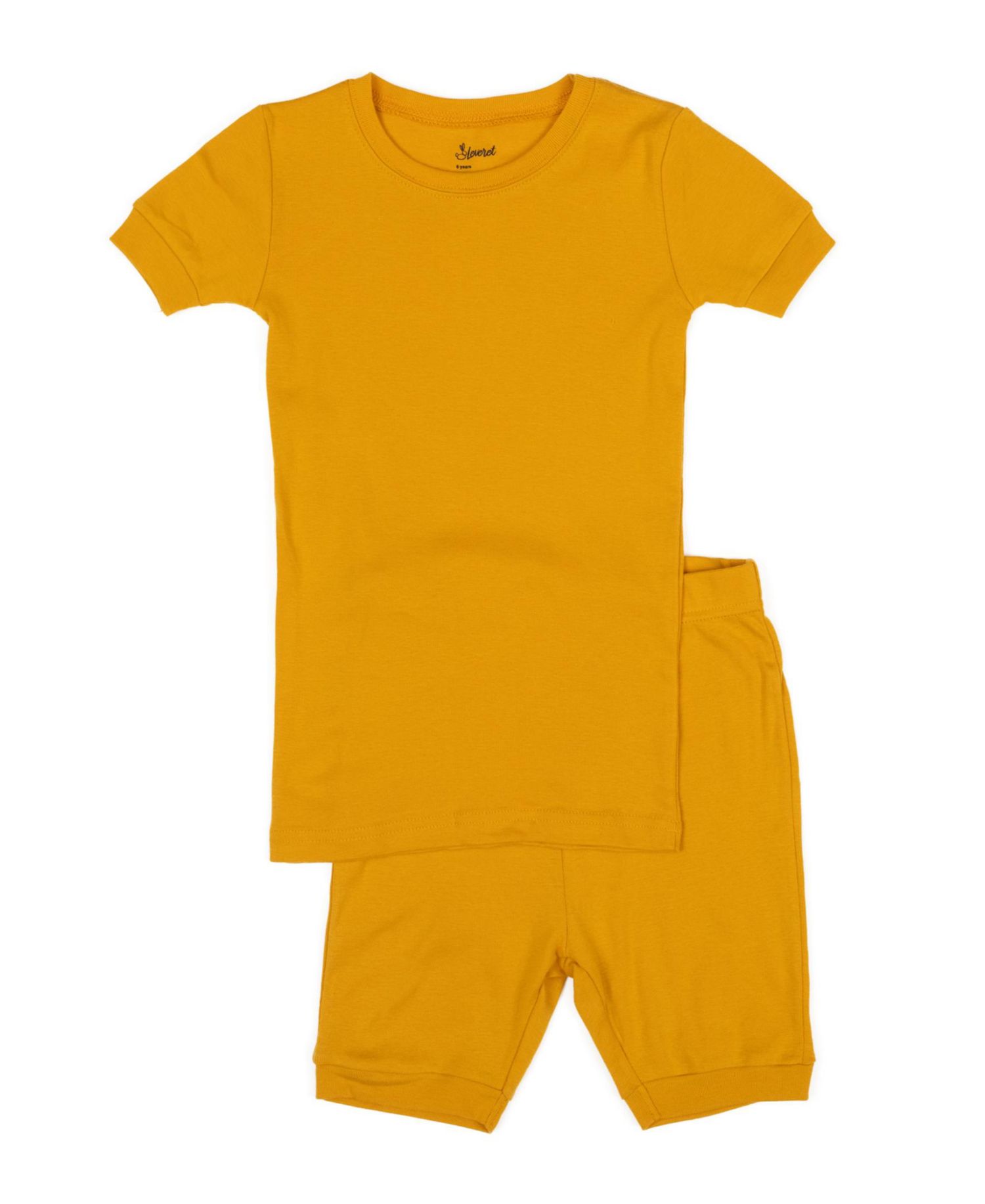 Kids Matching Family Two Piece Cotton Short Sleeve Shirt and Shorts Solid Color Pajamas 6-14