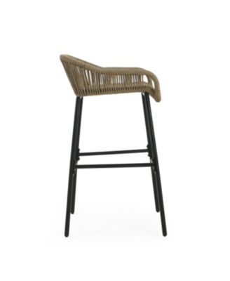 La Push Outdoor Patio Rope Bar Stool, Patio Bar Chair Set of 2