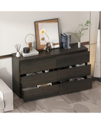 6-Drawers Wood Chest of Drawer Cabinet Organizer Dresser
