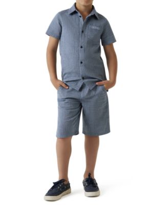 Boys' 8-16 Seersucker Button Down Shirt