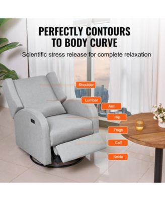 Electronic Power Recliner and Swivel Glider, 250 lbs Capacity, USB Port