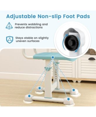 5-Position Height-Adjustable Study Chair with Dual Back Support for Kids