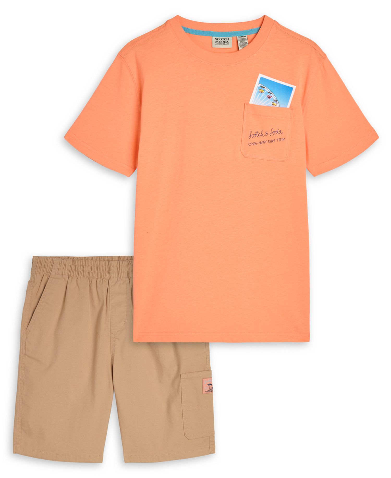 Boys' 8-16 Crewneck Short-Sleeve T-Shirt and Shorts, 2-Piece Set