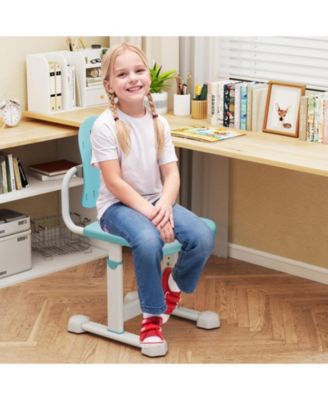 5-Position Height-Adjustable Study Chair with Dual Back Support for Kids