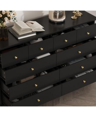 Paint 10-Drawer Wood Double Dresser Storage Cabinet