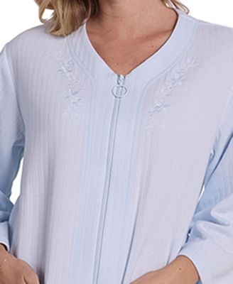 Women's Long-Sleeve Quilted Knit Robe