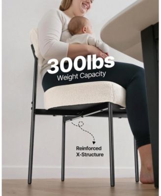 Boucle Dining Chairs Set of 6, Mid Century Modern Upholstered Side Chairs for Dining