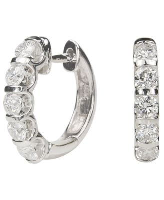 Diamond Hoop Earrings in 14k White Gold (1-1/2 ct. t.w.)