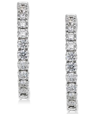 Diamond In-and-Out Hoop Earrings (2 ct. t.w.) in 14k White Gold