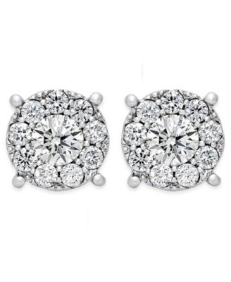 Diamond Halo Stud Earrings (1 ct. t.w.) in 14k White Gold